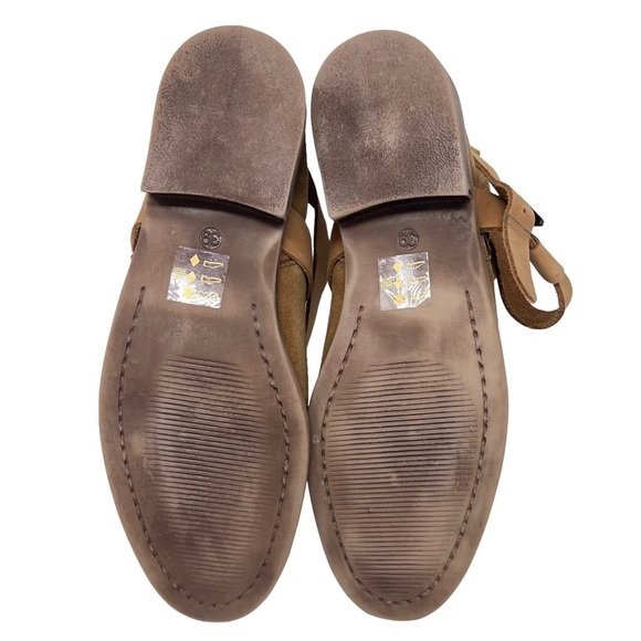 ASOS ALEX Tan Suede Slouch Ankle Boots Wrap Around Strap Buckle Detail Size 8 - Picture 8 of 15